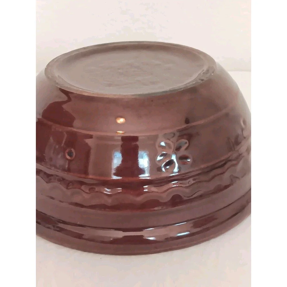 Vintage Marcrest 8 Inch Ribbed Oven Proof Stoneware Mixing Serving Bowl